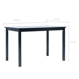 NNEVL Dining Table Black 114x71x75 cm Solid Rubber Wood