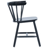NNEVL Dining Chairs 2 pcs Black Solid Rubber Wood
