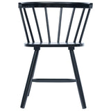 NNEVL Dining Chairs 2 pcs Black Solid Rubber Wood