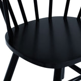NNEVL Dining Chairs 2 pcs Black Solid Rubber Wood