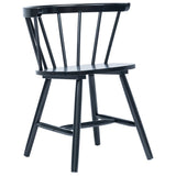 NNEVL Dining Chairs 4 pcs Black Solid Rubber Wood