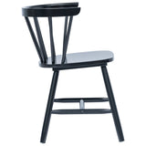NNEVL Dining Chairs 4 pcs Black Solid Rubber Wood