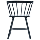 NNEVL Dining Chairs 4 pcs Black Solid Rubber Wood