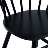 NNEVL Dining Chairs 4 pcs Black Solid Rubber Wood