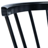 NNEVL Dining Chairs 4 pcs Black Solid Rubber Wood