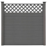 NNEVL Garden Fence with Trellis WPC 183x185 cm Grey