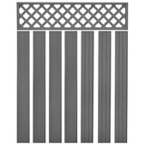 NNEVL Garden Fence with Trellis WPC 531x185 cm Grey
