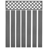 NNEVL Garden Fence with Trellis WPC 705x185 cm Grey