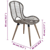 NNEVL Dining Chairs 6 pcs Brown Natural Rattan