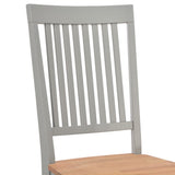 NNEVL Dining Chairs 2 pcs Grey Solid Oak Wood