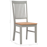 NNEVL Dining Chairs 2 pcs Grey Solid Oak Wood