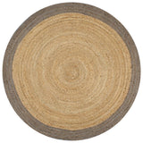 NNEVL Handmade Rug Jute with Grey Border 90 cm