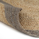 NNEVL Handmade Rug Jute with Grey Border 90 cm
