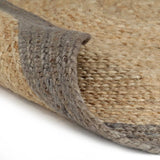 NNEVL Handmade Rug Jute with Grey Border 120 cm