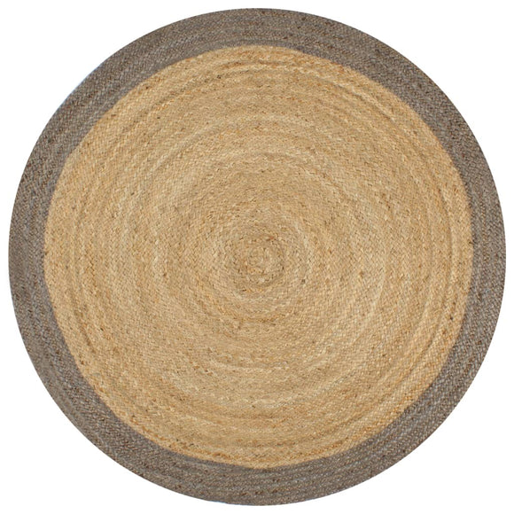 NNEVL Handmade Rug Jute with Grey Border 150 cm