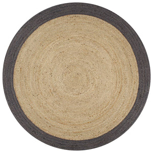 NNEVL Handmade Rug Jute with Dark Grey Border 120 cm