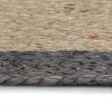 NNEVL Handmade Rug Jute with Dark Grey Border 120 cm
