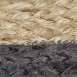 NNEVL Handmade Rug Jute with Dark Grey Border 120 cm