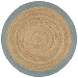 NNEVL Handmade Rug Jute with Olive Green Border 120 cm