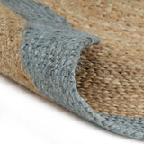 NNEVL Handmade Rug Jute with Olive Green Border 120 cm