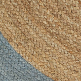 NNEVL Handmade Rug Jute with Olive Green Border 120 cm