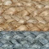 NNEVL Handmade Rug Jute with Olive Green Border 120 cm