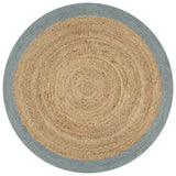 NNEVL Handmade Rug Jute with Olive Green Border 150 cm