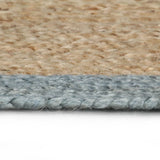 NNEVL Handmade Rug Jute with Olive Green Border 150 cm