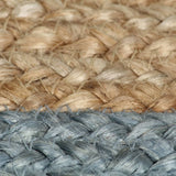 NNEVL Handmade Rug Jute with Olive Green Border 150 cm
