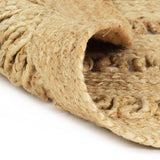 NNEVL Handmade Rug Braided Jute 90 cm