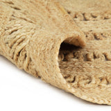 NNEVL Handmade Rug Braided Jute 120 cm