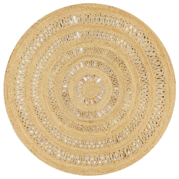 NNEVL Handmade Rug Braided Jute 150 cm