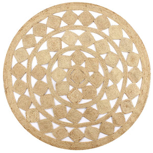 NNEVL Handmade Rug Braided Jute 90 cm