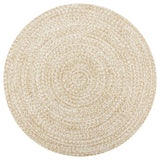 NNEVL Handmade Rug Jute White and Natural 90 cm