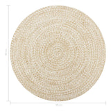 NNEVL Handmade Rug Jute White and Natural 90 cm