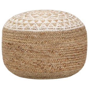 NNEVL Handmade Pouffe White 45x30 cm Jute