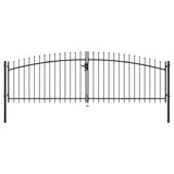 NNEVL Double Door Fence Gate with Spear Top 400x150 cm