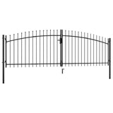 NNEVL Double Door Fence Gate with Spear Top 400x150 cm
