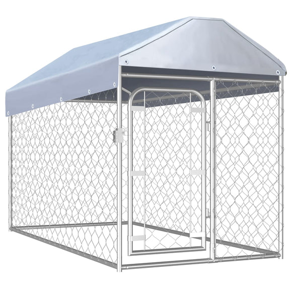 NNEVL Outdoor Dog Kennel with Roof 200x100x125 cm