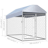 NNEVL Outdoor Dog Kennel with Roof 200x100x125 cm