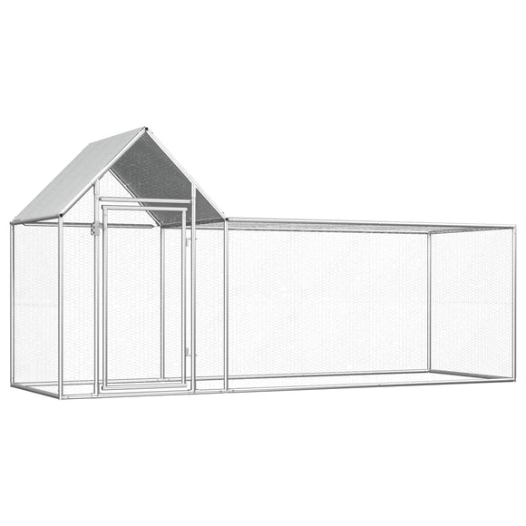 NNEVL Chicken Coop 3x1x1.5 m Galvanised Steel