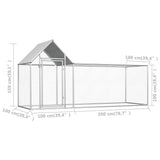 NNEVL Chicken Coop 3x1x1.5 m Galvanised Steel