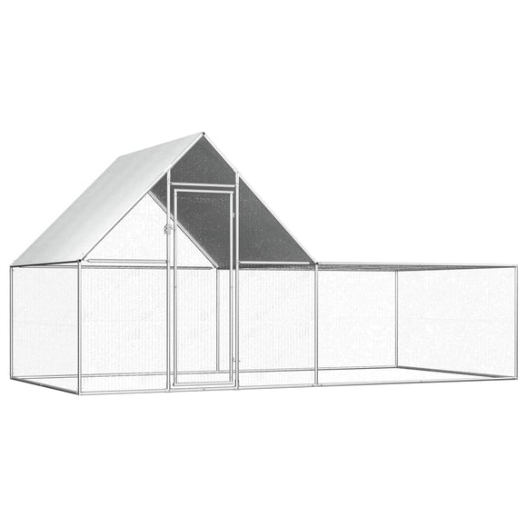 NNEVL Chicken Coop 4x2x2 m Galvanised Steel