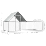 NNEVL Chicken Coop 4x2x2 m Galvanised Steel