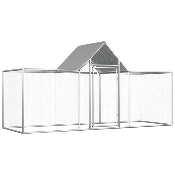 NNEVL Chicken Coop 3x1x1.5 m Galvanised Steel