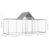 NNEVL Chicken Coop 3x1x1.5 m Galvanised Steel