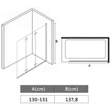NNEVL Folding Shower Enclosure 3 Panels ESG 130x138 cm