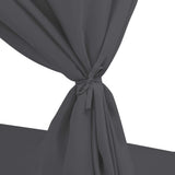NNEVL Outdoor Lounge Bed with Curtains Poly Rattan Grey