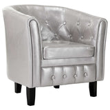 NNEVL Tub Chair Silver Faux Leather