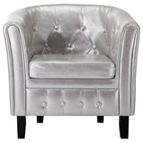NNEVL Tub Chair Silver Faux Leather